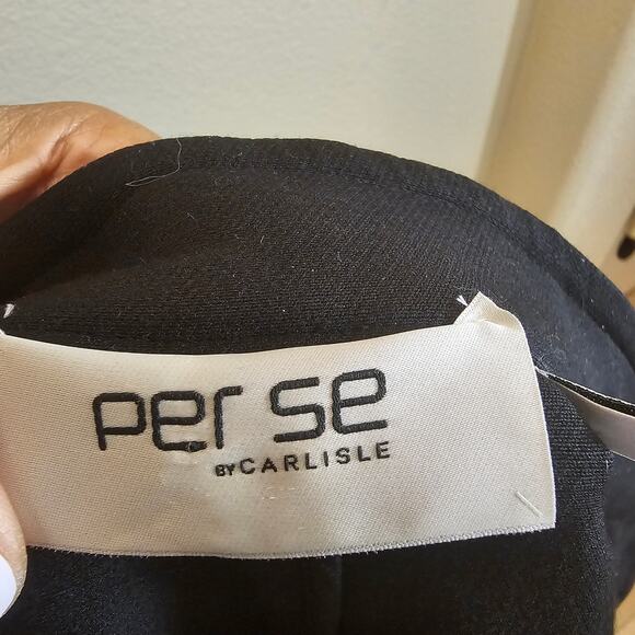 Per Se by Carlisle Black Cropped Blazer with Mandarin Collar Size 6 - Picture 6 of 8